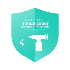 World Immunization week observed in last week of April from 24th to 30th.
Banner, poster, flyer. Vector illustration. Vector illustration.