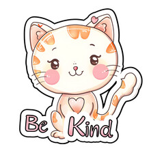A "Be Kind" cat cute sticker