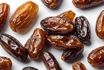 dried dates on white background