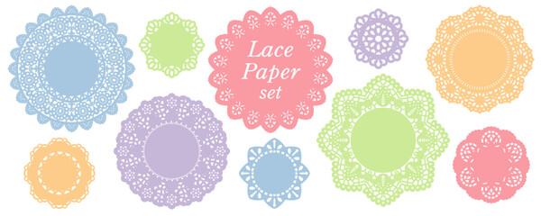 レースペーパーのセット／フレーム・模様・背景