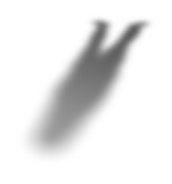 Human long cast shadow isolated on transparent background