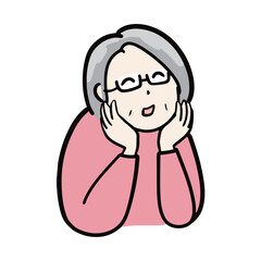 にっこり幸せな表情のシニア女性　上半身