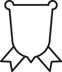 Shield with Ribbon Badge Line Art
