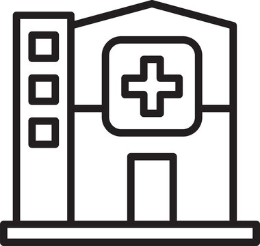 hospital building outline icon clip art preview
