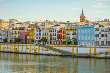 Triana neighborhood and Guadalquivir river in Seville, Spain