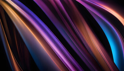 Abstract waves of rainbow background flow on dark background, Abstract wallpaper for design,