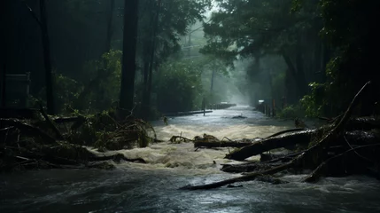 Foto op Plexiglas Heavy rain in the forest can lead to flooding © Cedar