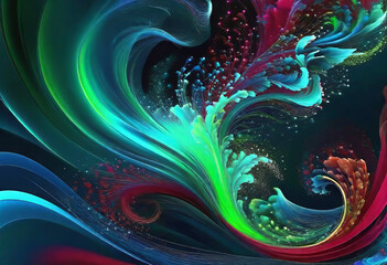 Abstract rainbow background fluid flow blue, green, Abstract wallpaper for design,