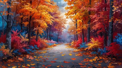 Autumn in the forest landscape