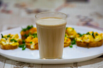 Traditional coffee with milk known in Brazil as pingado