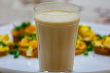 Traditional coffee with milk known in Brazil as pingado