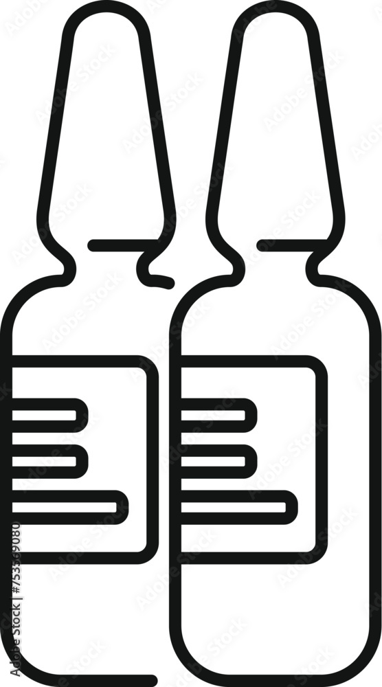 Poster Syringe injection icon outline vector. Strong potion vaccine. Allergy system