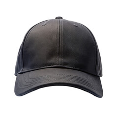 Black baseball cap isolated on transparent background.