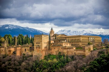 The Alhambra palace in Granada, Andalusia,  Spain