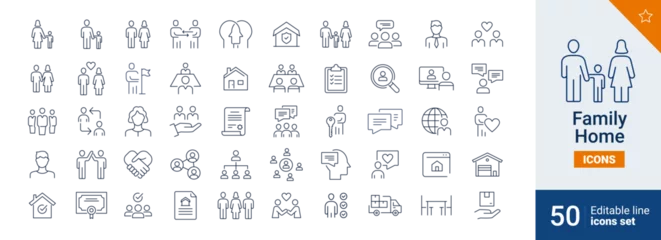 Foto op Plexiglas Family home icons Pixel perfect. Team, man, children, ....   © PixelDesign
