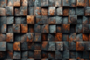 Image of stacked wooden blocks in various shades of brown that echo a rustic and organic vibe