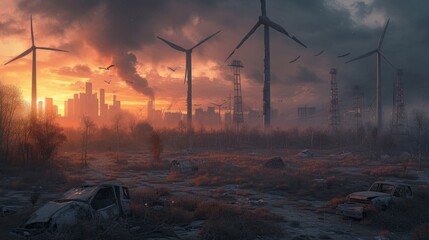 Twilight over the Abandoned City, Apocalyptic Scene