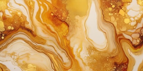 abstract fluid art painting with alcohol ink, liquid design illustration with gold paths, wallpaper background with luxury