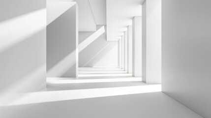 Obraz premium Abstract .Geometric shape white background ,light and shadow.