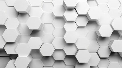 Obraz na płótnie Canvas Abstract paper Hexagon white Background ,light and shadow