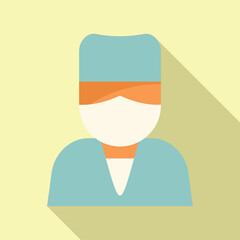 Clinical surgery doctor icon flat vector. Center care condition. Location healthcare