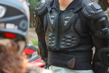 Black body armor for off-road driving. For driving adventures To increase safety, wear it and look...