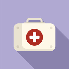 First aid kit icon flat vector. Medicinal provider. Healthcare treatment location