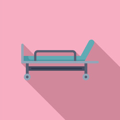 Soft clinical bed icon flat vector. Patient insurance helping. Nurse help treatment