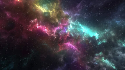 Fototapeta na wymiar Animation of space moving and glowing stars with colorful milky ways.
