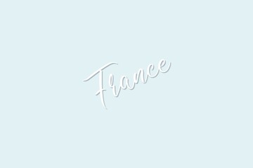 Prénom France au design simple sur fond bleu pastel clair
