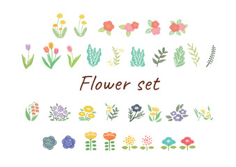 色々なお花のイラストセット1