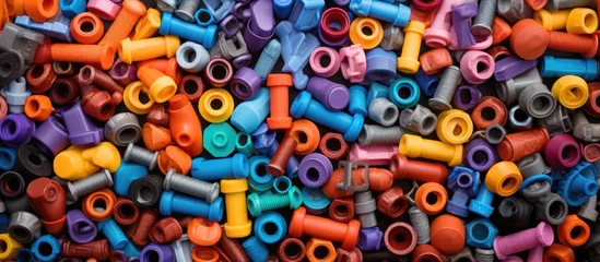 Deurstickers Colorful plastic car fasteners for bumpers doors and fenders Suitable for all vehicle models Texture backdrop © LukaszDesign