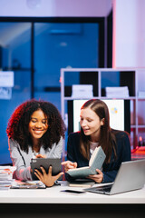 Business team creative businesspeople coworker, teamwork celebrating achievement and in planning design in office