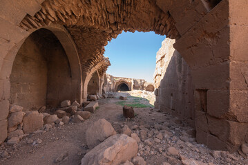 Harran University one of the oldest settlements in the world on the UNESCO World Heritage Temporary List with blue clear sky and night