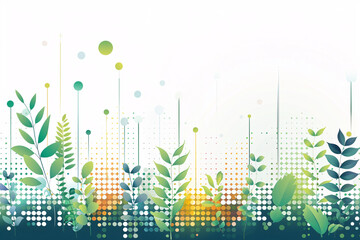 Abstract eco-friendly cityscape with green elements