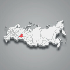 Sverdlovsk region location within Russia 3d map