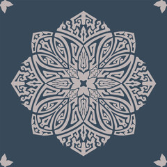 Flower seamless pattern gray color and blue stone background number 6