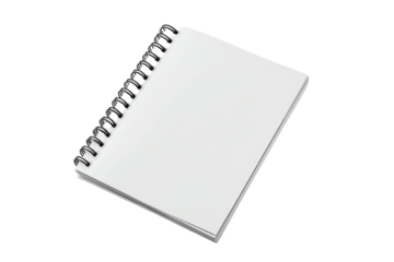 An open blank notebook isolated on white background, perfect for writing notes or ideas