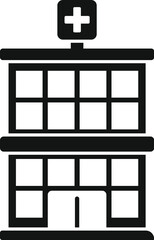 Hospital building icon simple vector. Medicinal venue room. Clinical facility treatment
