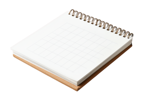 A blank spiral notebook sits open, ready for notes, ideas, or creative writing