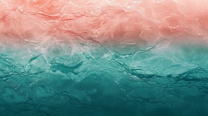 Obraz premium Coral Reef Dream - A gradient from coral pink to seafoam green, capturing the beauty of a coral reef, with a glossy, wet texture for underwater allure. 