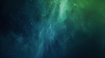 Northern Lights - A gradient of ethereal green to deep space blue, mimicking the aurora borealis, with a luminous, slightly sparkling texture.  - obrazy, fototapety, plakaty