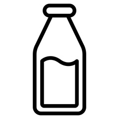bottle glass of milk icon