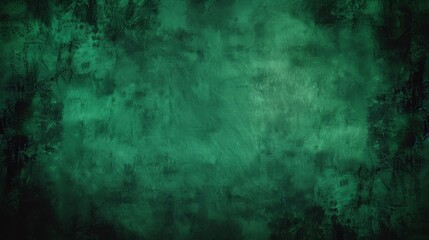 Elegant dark emerald green background with black shadow border and old vintage grunge texture design