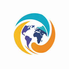 Flat modern logo for an educational program specializing in global health