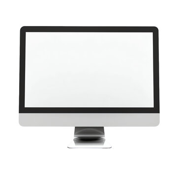 Isolated on white, a flat LCD computer monitor with a wide black screen
