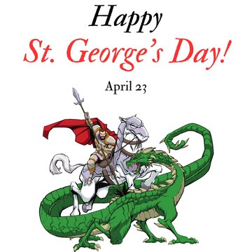 
St. George's Day card, St. George's Day Celebrate on April 23
