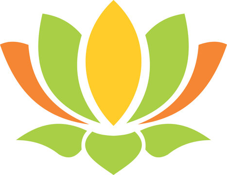  lotus flower line vector logo. illustration of a leaf