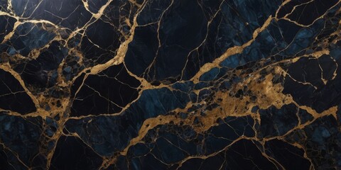 dark color marble texture, black marble with crack brown and gold blue background