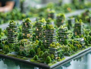Conference on sustainable urban planning, speakers presenting green infrastructure solutions.
